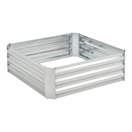 Parterre de plantas Barneveld 90x90x30cm Acero Plata [en.casa]