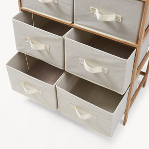 Cómoda Maldon con cajones de tela Natural/Beige [en.casa]