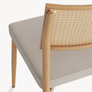 Conjunto de sillas de comedor Jördfjok textil con aspecto de ratán/beige [en.casa]