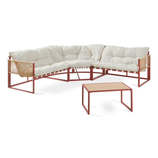 Conjunto de muebles de jardín Karg mesa y sofá modular [casa.pro]