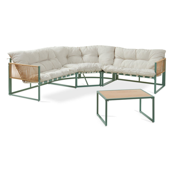 Conjunto de muebles de jardín Karg mesa y sofá modular [casa.pro]