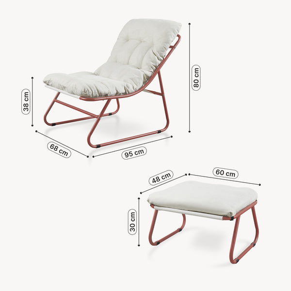 Conjunto de muebles de jardín Malmö sillón con reposapiés [casa.pro]