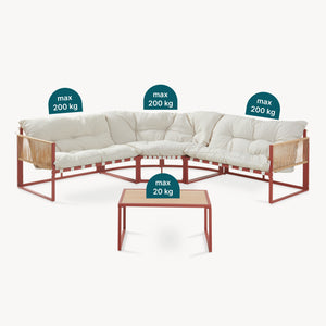 Conjunto de muebles de jardín Karg mesa y sofá modular [casa.pro]