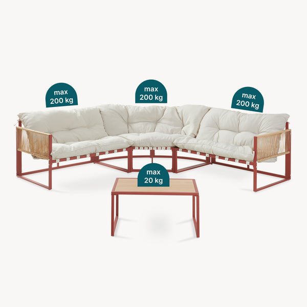 Conjunto de muebles de jardín Karg mesa y sofá modular [casa.pro]