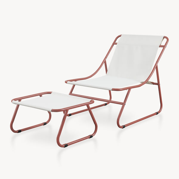 Conjunto de muebles de jardín Malmö sillón con reposapiés [casa.pro]