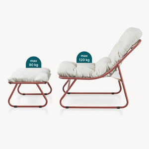 Conjunto de muebles de jardín Malmö sillón con reposapiés [casa.pro]