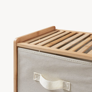 Cómoda Maldon con cajones de tela Natural/Beige [en.casa]