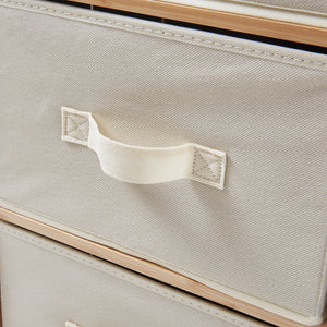 Cómoda Maldon con cajones de tela Natural/Beige [en.casa]