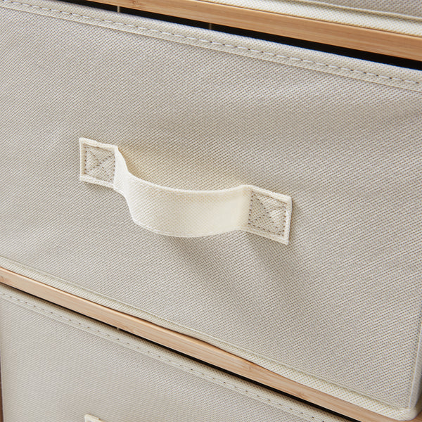 Cómoda Maldon con cajones de tela Natural/Beige [en.casa]