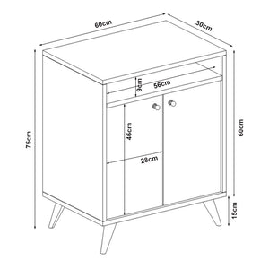 Armario auxiliar Malung 75x60x30cm en varios colores [en.casa]
