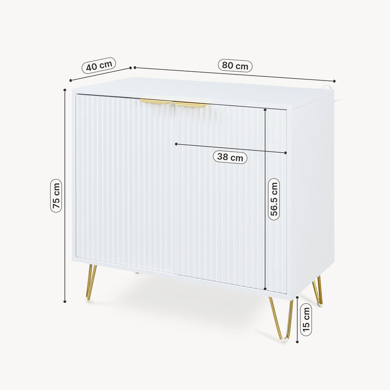 Esquema acotado Aparador Trondi con 2 puertas 75x80x40 cm - [en.casa]