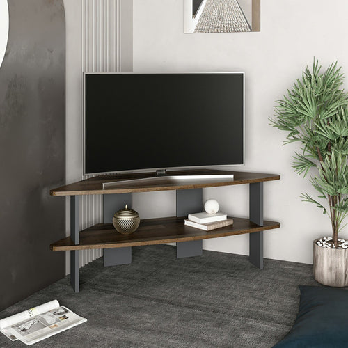 Mesa de televisión Fredensborg 45x116x40 cm aspecto madera reciclada / antracita [en.casa]