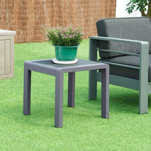 Mesa auxiliar de exterior Avise aluminio vidrio antracita [casa.pro]
