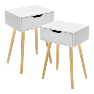 Conjunto de 2 mesitas auxiliares Östersund con cajón 60x40x30 cm - [en.casa]