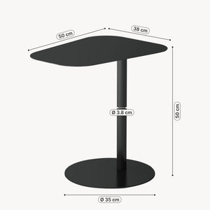 Mesa auxiliar Nastätten trapezoidal interior/exterior metal 50x50x38cm [en.casa]