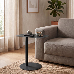 Mesa auxiliar Nastätten trapezoidal interior/exterior metal 50x50x38cm [en.casa]