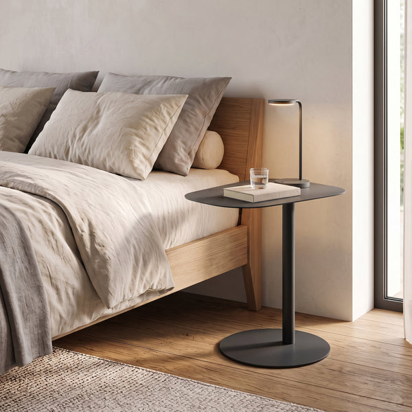 Mesa auxiliar Nastätten trapezoidal interior/exterior metal 50x50x38cm [en.casa]