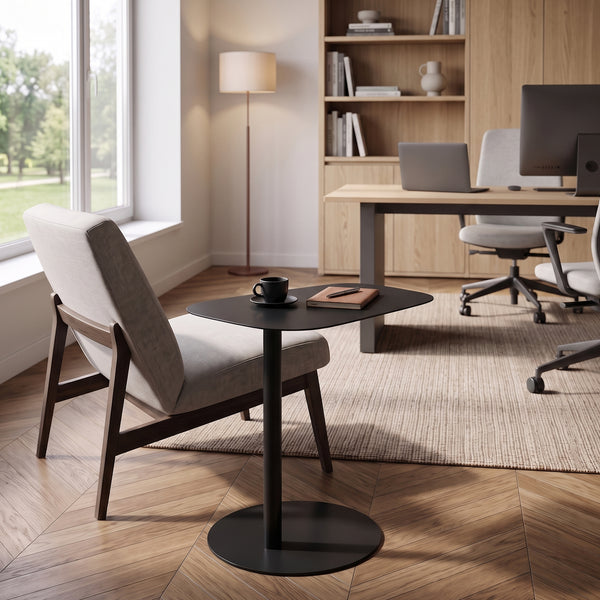 Mesa auxiliar Nastätten trapezoidal interior/exterior metal 50x50x38cm [en.casa]
