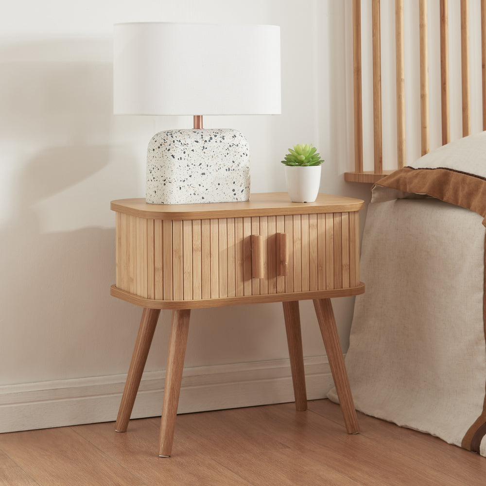 Mesita de noche Nordkapp con 2 puertas [en.casa] - premiumXL