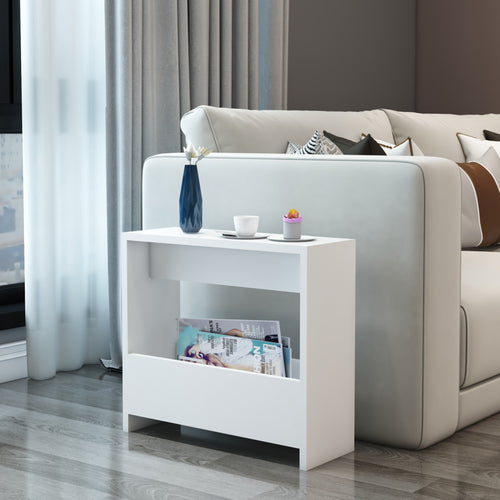 Mesa auxiliar Rødovre 60x55x20 cm blanco [en.casa] - premiumXL