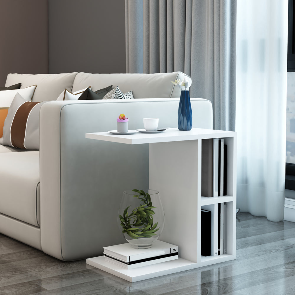 Mesa auxiliar Ravnsborg 50x50x30 cm blanco [en.casa] - premiumXL