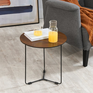 Mesa auxiliar Altura 42xØ39,5 cm Nogal [en.casa]