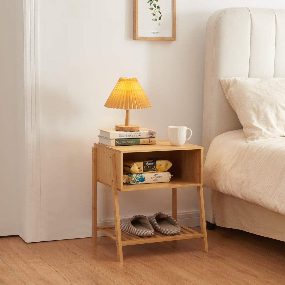 Mesita de noche Håbo 50x45x36 cm bambú [en.casa] - premiumXL