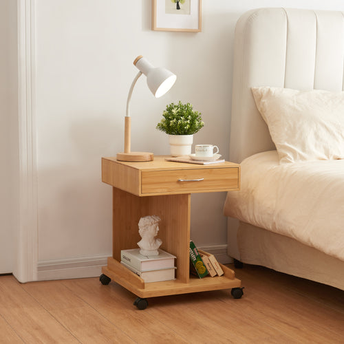 Mesa auxiliar Jokkmokk 56,5x43x43 cm bambú [en.casa] - premiumXL