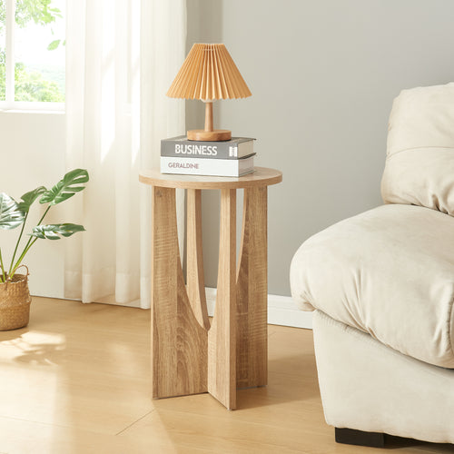 Mesa auxiliar Rindal 38x56,5 cm aspecto roble [en.casa] - premiumXL