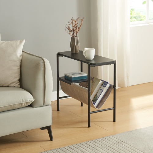 Mesa auxiliar Samnanger 60x28x53cm negro [en.casa] - premiumXL