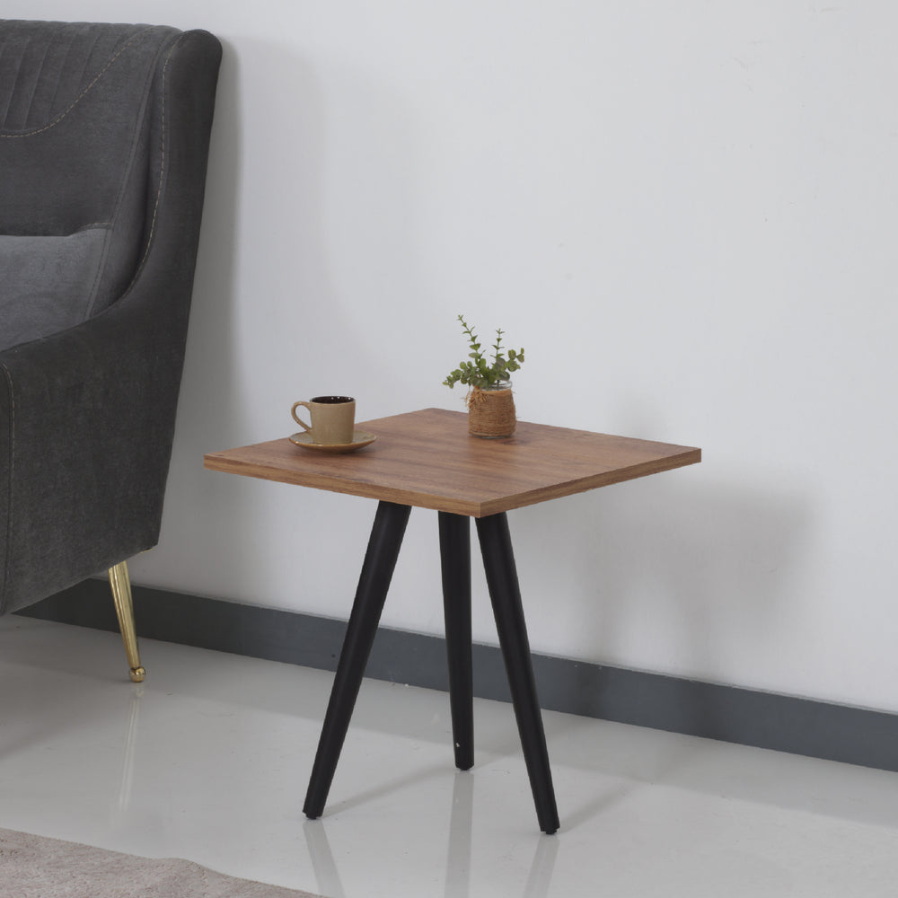 Mesa de centro Ballerup 50 x 45 x 45 cm negro / efecto nogal [en.casa] - premiumXL