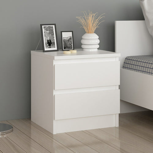 Mesita de noche Fuglebjerg 42x40x37 cm blanco [en.casa] - premiumXL