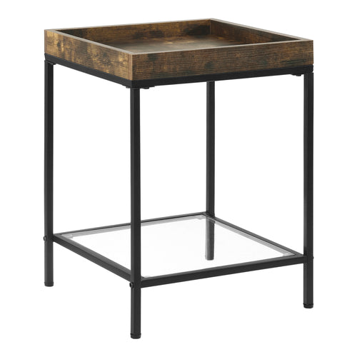 Mesa auxiliar Mariefred 55x40x40cm con estante Tono de madera oscura [en.casa]