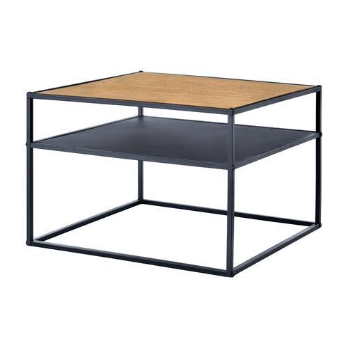 Mesa auxiliar Quinisut 40 x 55 x 55 cm aspecto madera/negro [en.casa] - premiumXL