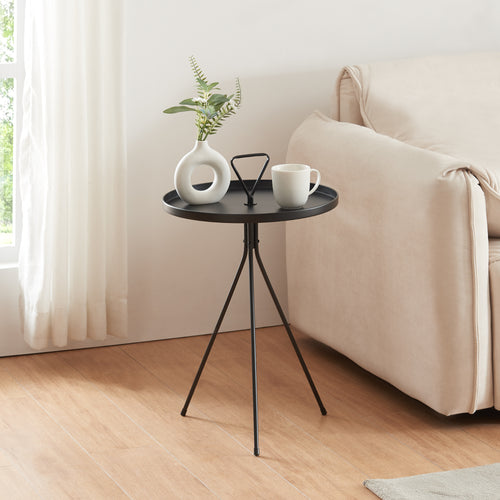 Mesa auxiliar Odal metal negro [en.casa] - premiumXL