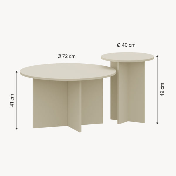 Mesa auxiliar juego de 2 Verummetka [en.casa]