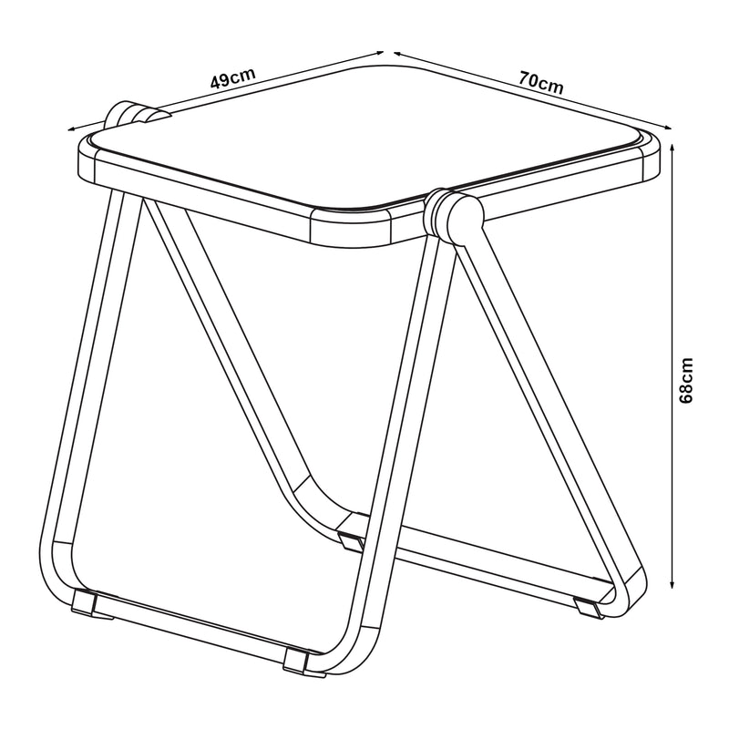 Esquema acotado Mesa auxiliar Alerhavn plegable 70x49x68 cm [en.casa]