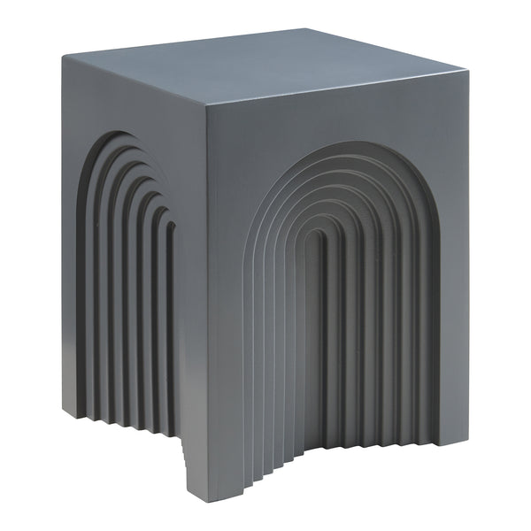 Mesa auxiliar Elverumn diseño arqueado MDF 45x35x35 cm - mate [en.casa]
