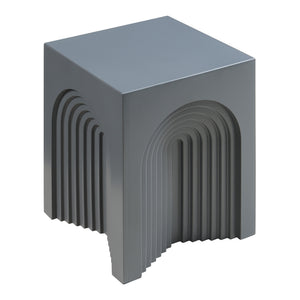 Mesa auxiliar Elverumn diseño arqueado MDF 45x35x35 cm - mate [en.casa]
