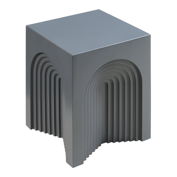 Mesa auxiliar Elverumn diseño arqueado MDF 45x35x35 cm - mate [en.casa]