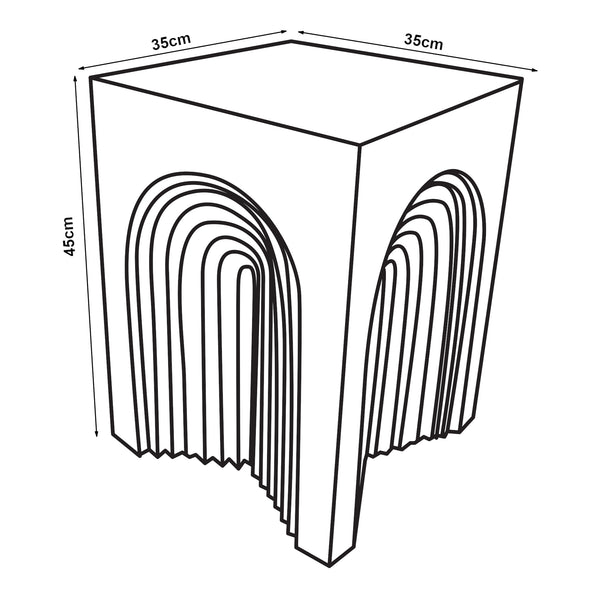 Mesa auxiliar Elverumn diseño arqueado MDF 45x35x35 cm - mate [en.casa]