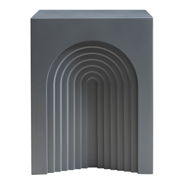 Mesa auxiliar Elverumn diseño arqueado MDF 45x35x35 cm - mate [en.casa]