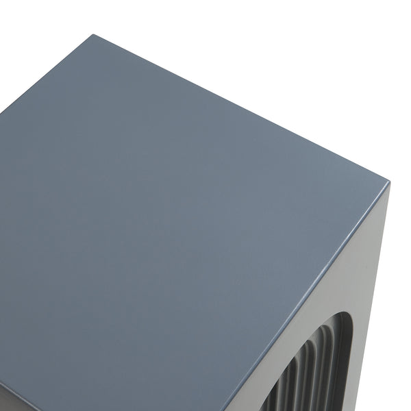 Mesa auxiliar Elverumn diseño arqueado MDF 45x35x35 cm - mate [en.casa]