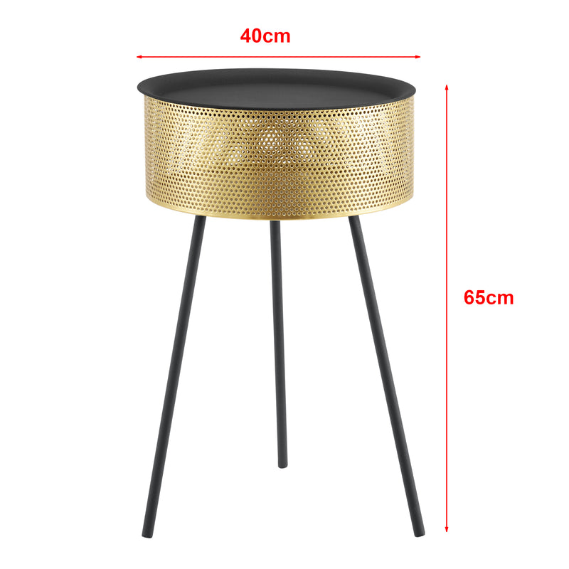 Esquema acotado Mesa auxiliar Gällivare metal dorado en varios tamaños [en.casa]