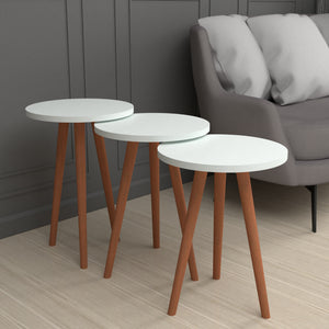 Mesa auxiliar Herrljunga en juego de 3 piezas redondas en varios colores [en.casa]