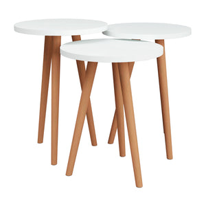 Mesa auxiliar Herrljunga en juego de 3 piezas redondas en varios colores [en.casa]