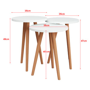 Mesa auxiliar Herrljunga en juego de 3 piezas redondas en varios colores [en.casa]
