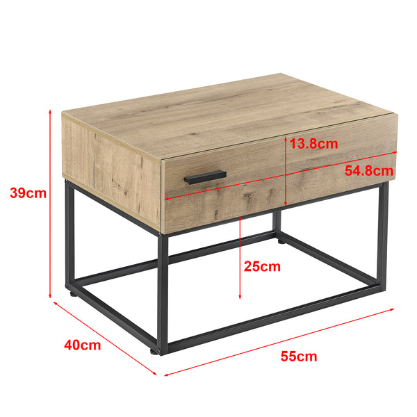 Mesa auxiliar Hylte aspecto roble [en.casa]