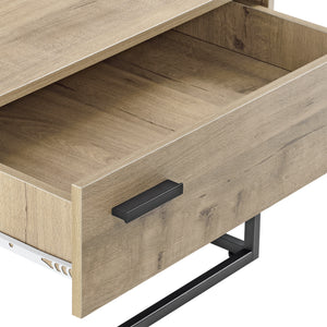 Mesa auxiliar Hylte aspecto roble [en.casa]