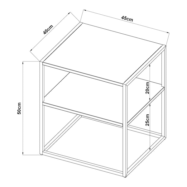 Mesa auxiliar Raahe con estante en varios colores [en.casa]